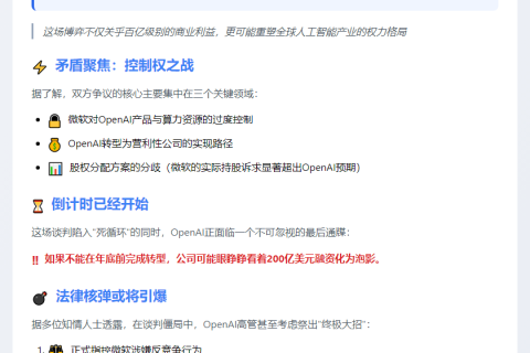 OpenAI与微软合作危在旦夕