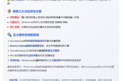 ZKJ暴跌报告：链上流动性攻击成主因