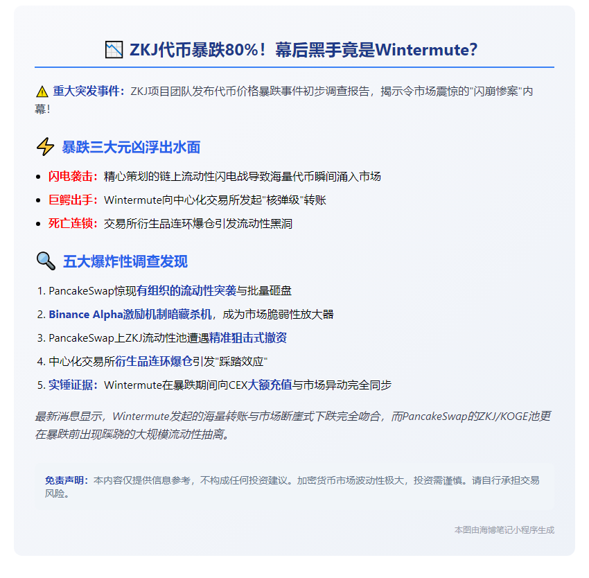ZKJ暴跌报告：链上流动性攻击成主因