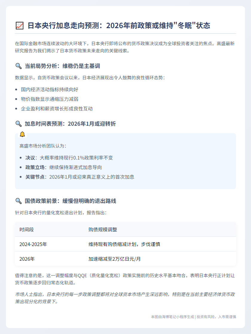 高盛：日央行年内按兵不动