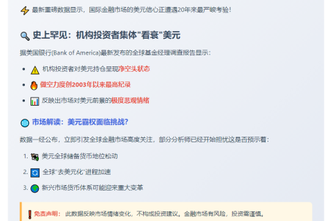20年来最大规模：美元空仓态度升温