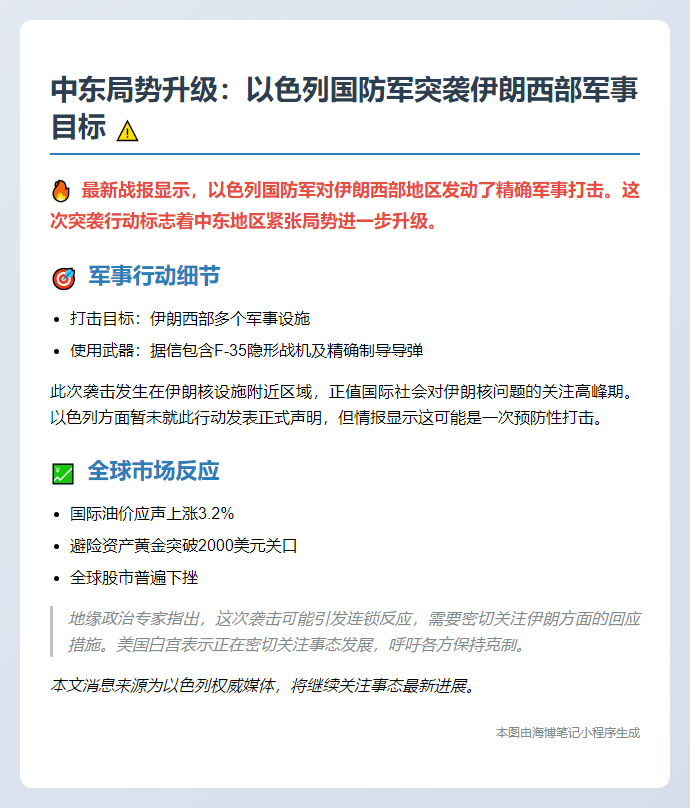 以军袭击伊朗西部