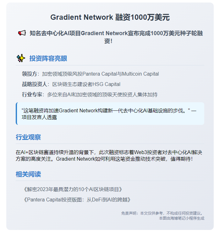Gradient Network 融资1000万美元