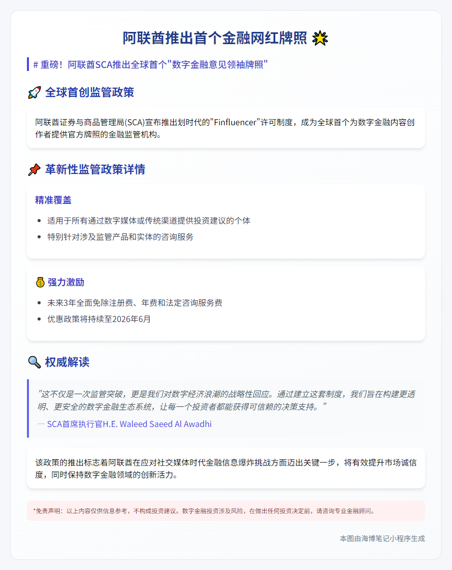 阿联酋推出首个金融网红牌照