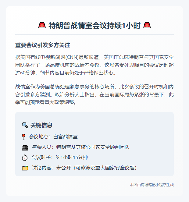 特朗普战情室会议持续1小时