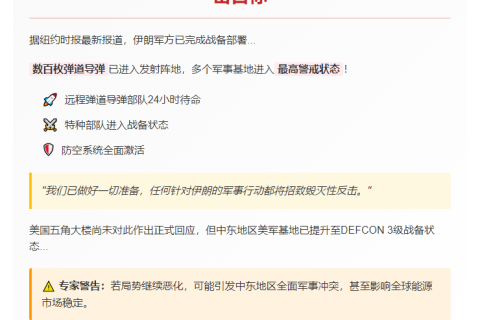 伊朗备军待战：导弹瞄准美军基地