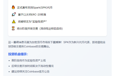 “Coinbase上线Spark(SPK)”