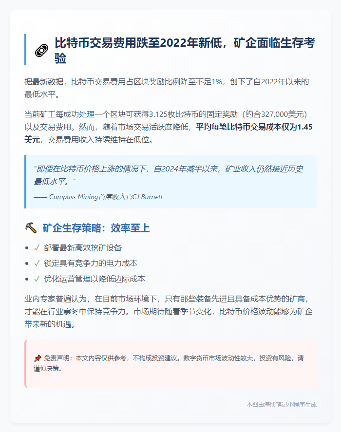 6月比特币交易费占比创两年新低