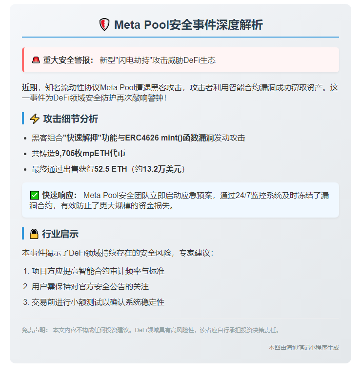 Meta Pool遭黑客攻击损失13.2万美元