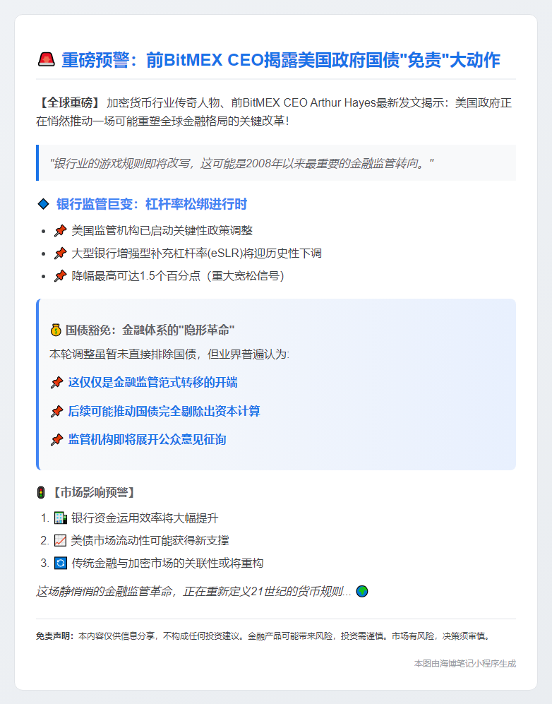 海耶斯：美国国债豁免在即