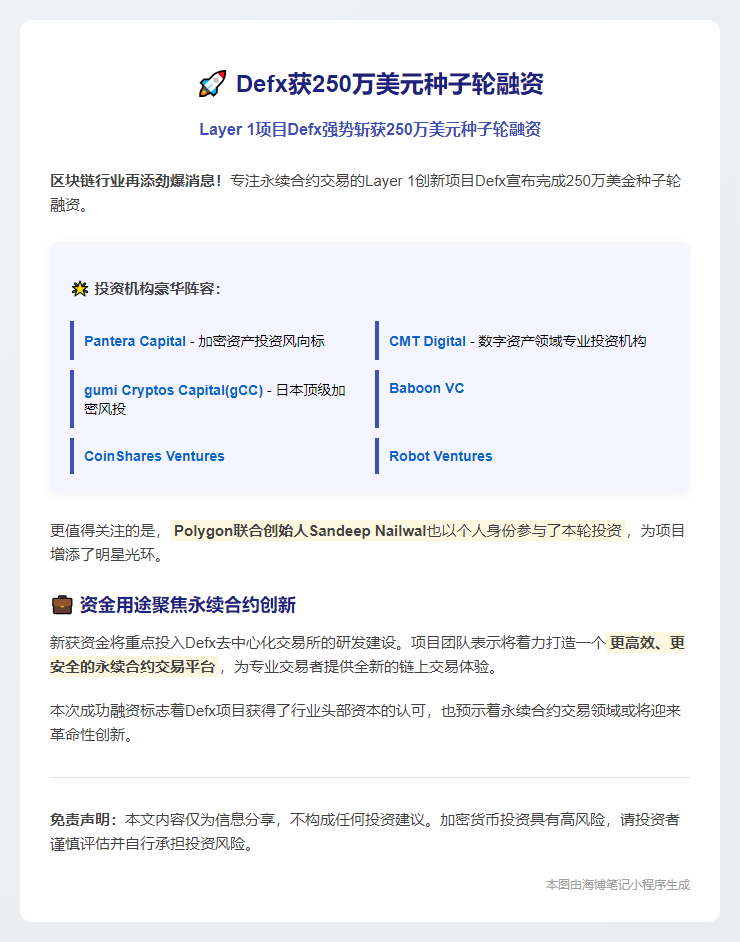 Defx获250万美元种子轮融资