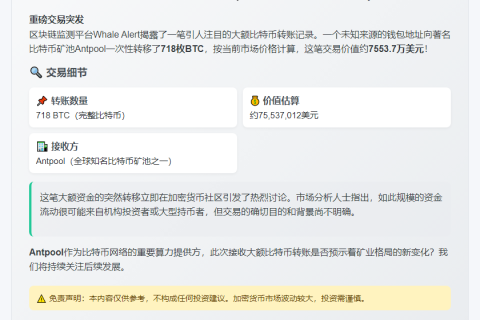 7.2亿BTC转Antpool