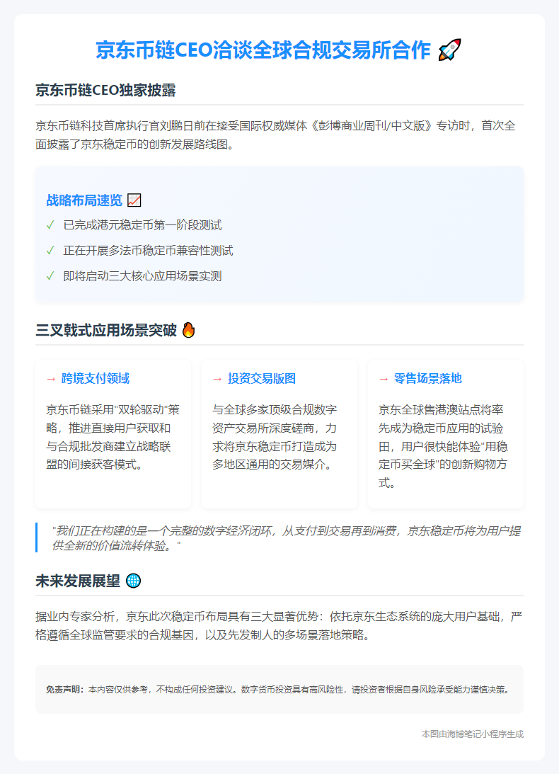 京东币链CEO洽谈全球合规交易所合作