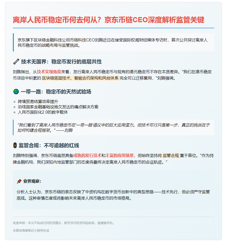 离岸人民币稳定币能否成行？京东币链科技CEO：看内地监管