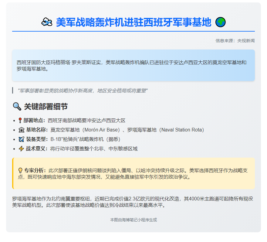 美轰炸机进驻西班牙基地