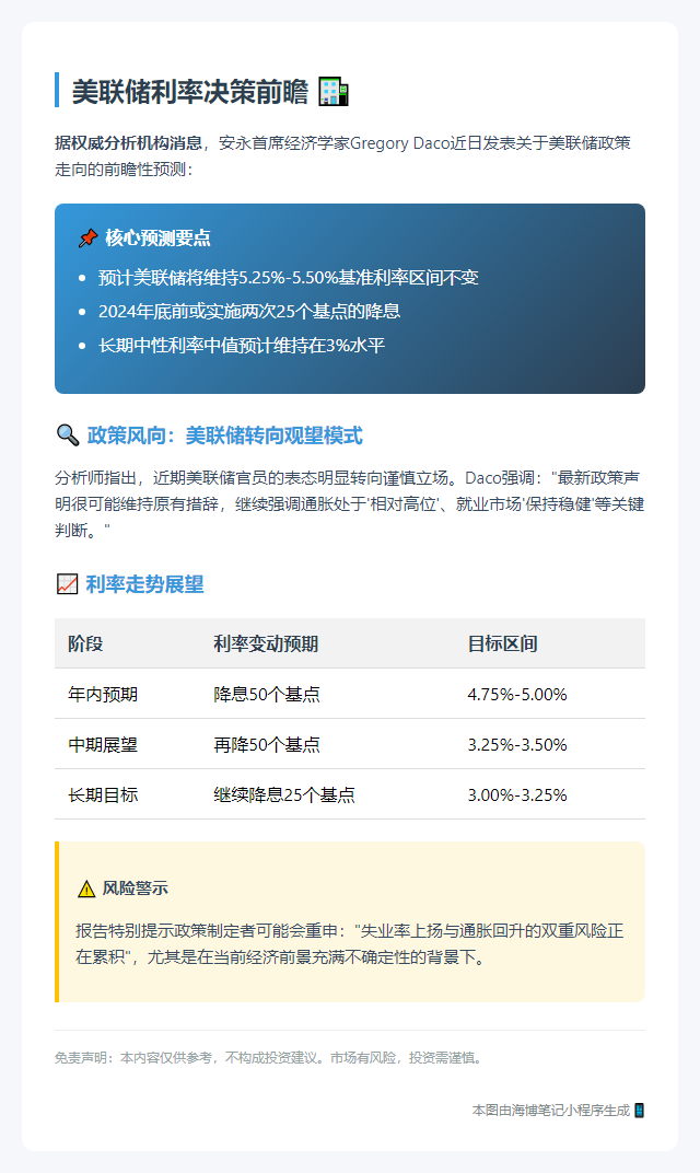 安永预计年底前降息两次