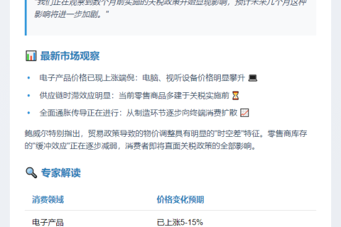 鲍威尔预警未来关税或推升通胀