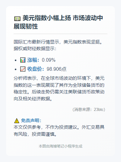 美元指数18日微升0.09%