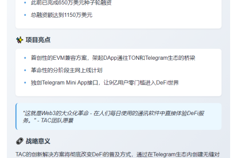 DeFi TAC融资1150万美元