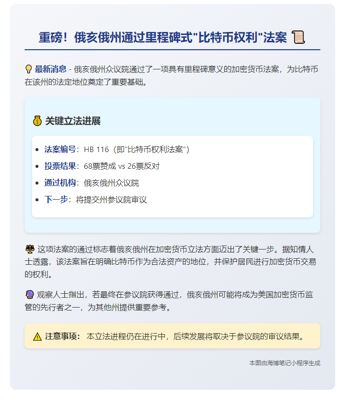 俄亥俄州众议院通过比特币权利法案