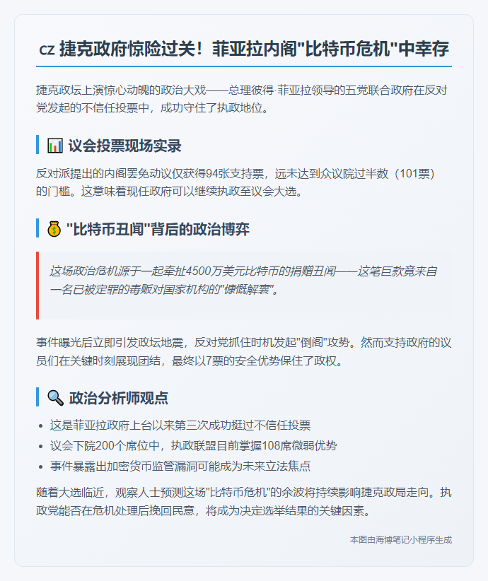 捷克总理政府通过不信任投票