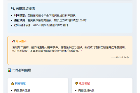 摩根大通预计美联储年底前利率不变