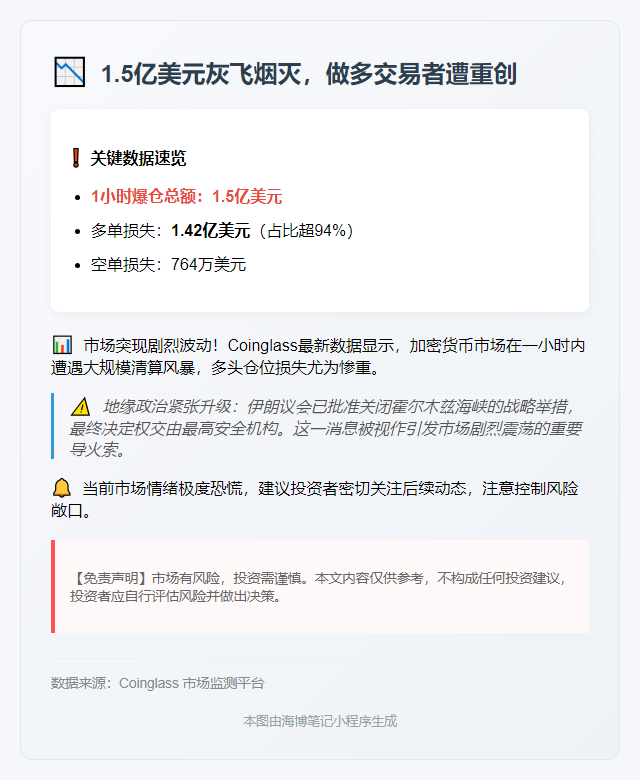 1小时爆仓1.5亿 多头遭血洗