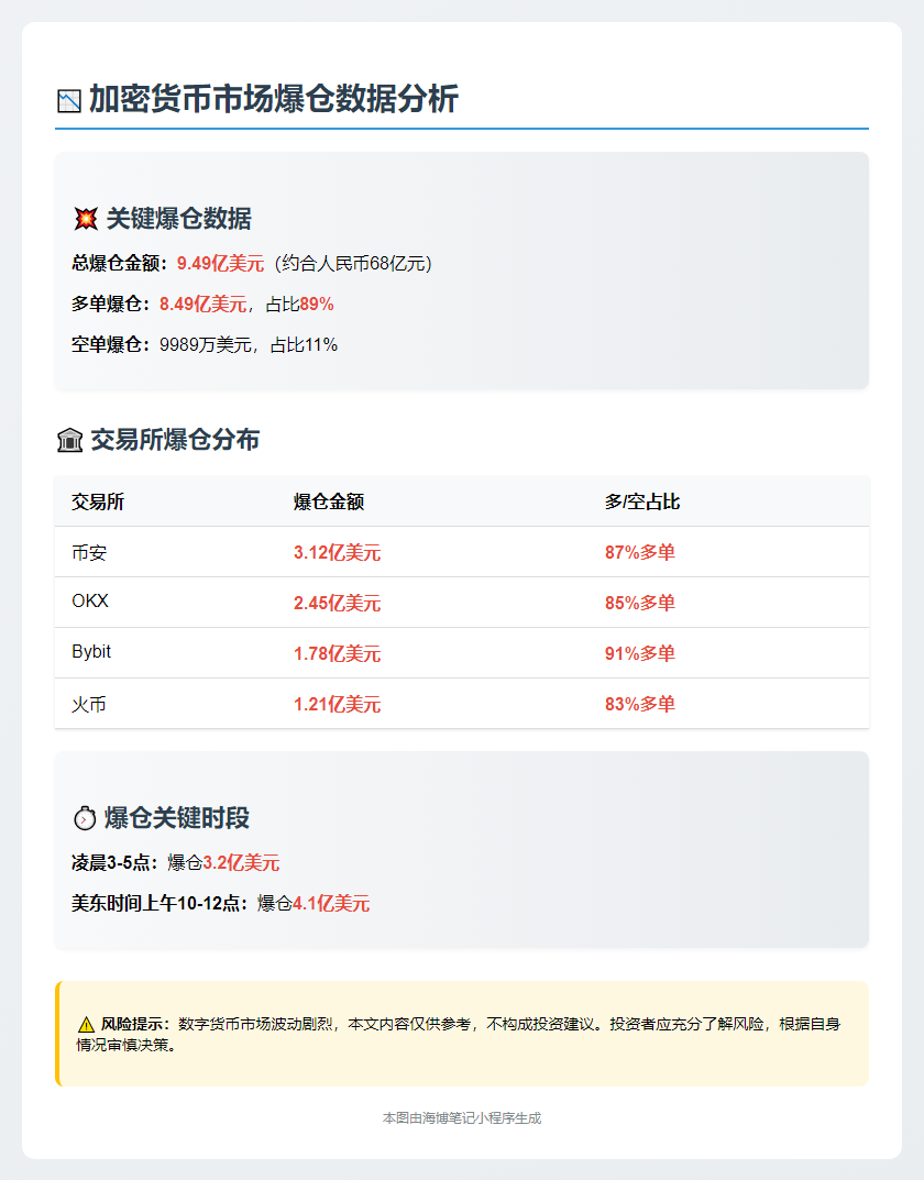 24小时爆仓9.49亿 多单惨遭清算