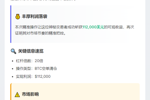 20倍杠杆BTC空单平仓