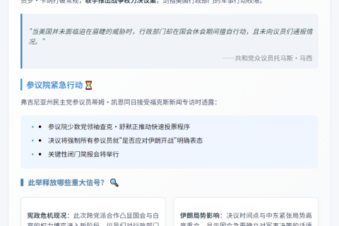 美两院提案限总统战争权