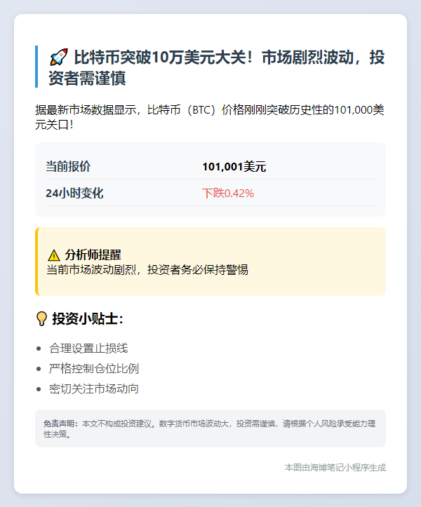 比特币破10.1万美元