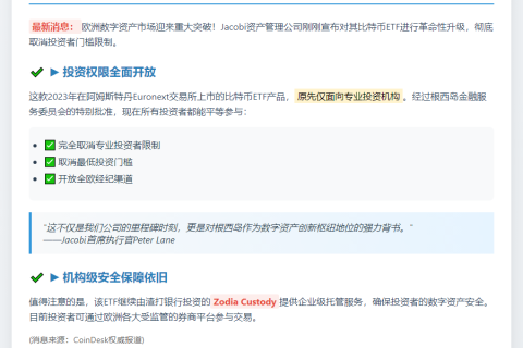 欧洲散户可投Jacobi比特币ETF