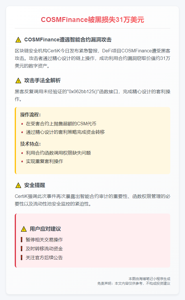 COSMFinance被黑损失31万美元