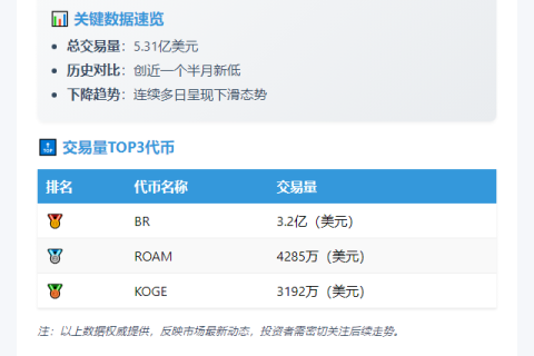 Binance Alpha日交易5.31亿 BR ROAM KOGE领涨