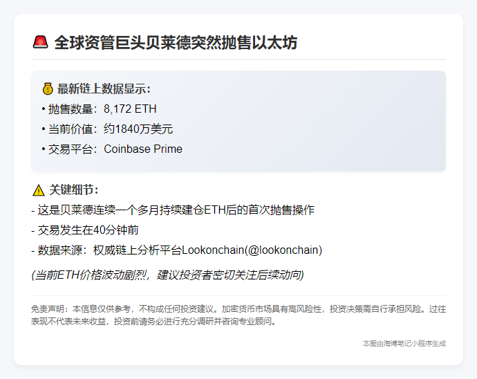 贝莱德存入Coinbase8000枚ETH