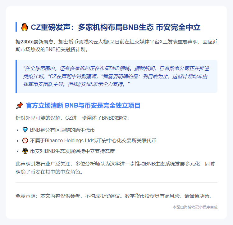 其他公司筹建BNB金库，均非币安关联