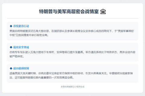 特朗普与美军高层密会战情室
