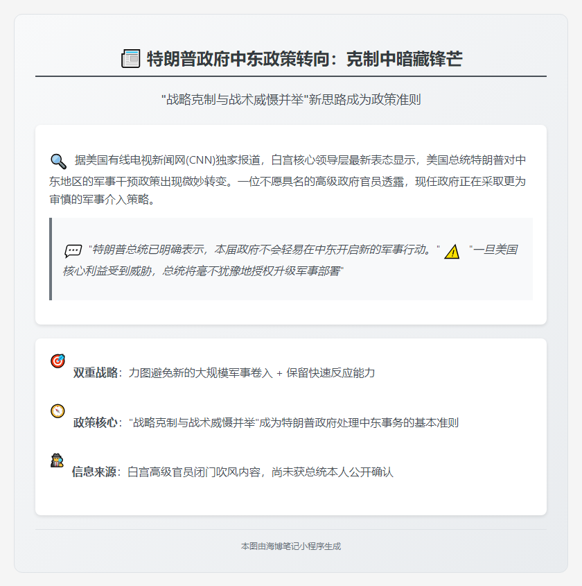 特朗普欲减少中东军事干预