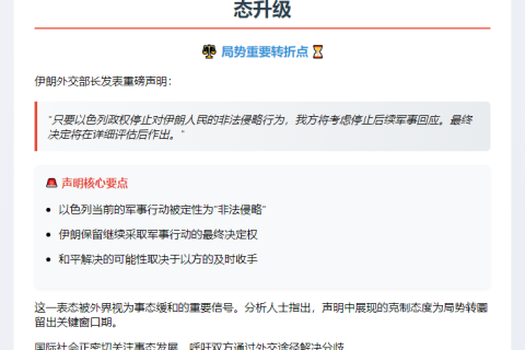 伊外长：以停侵伊即止回击