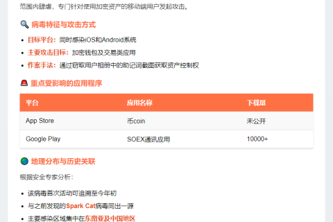 新病毒SparkKitty窃取加密用户助记词