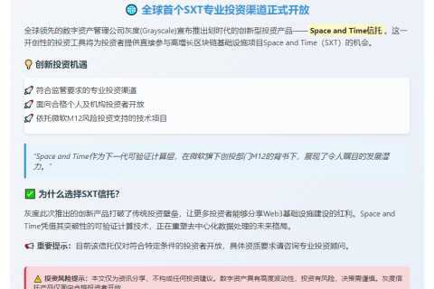 灰度信托推出Space and Time投资产品