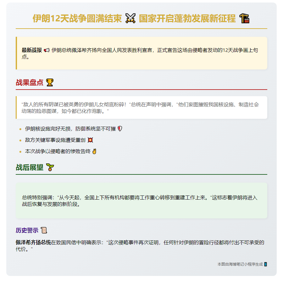 12天战争结束 伊朗开启重建