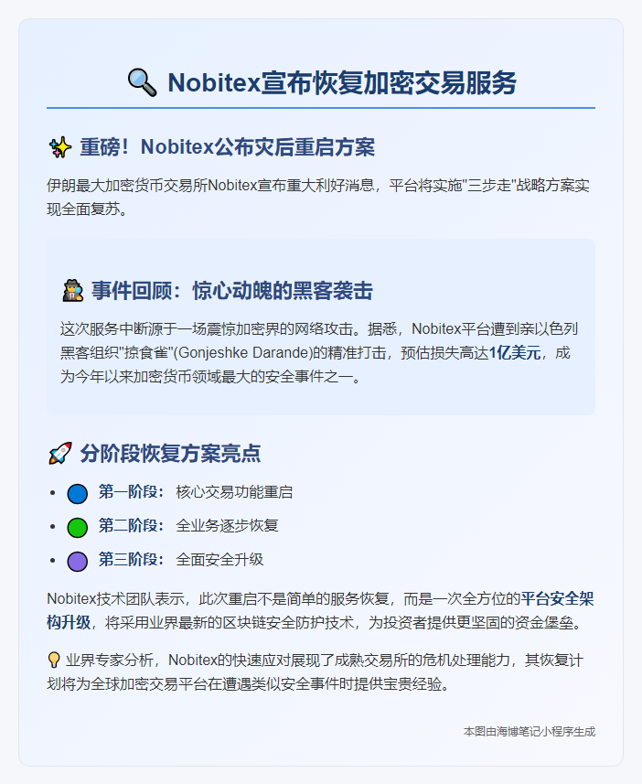 Nobitex宣布恢复加密交易服务