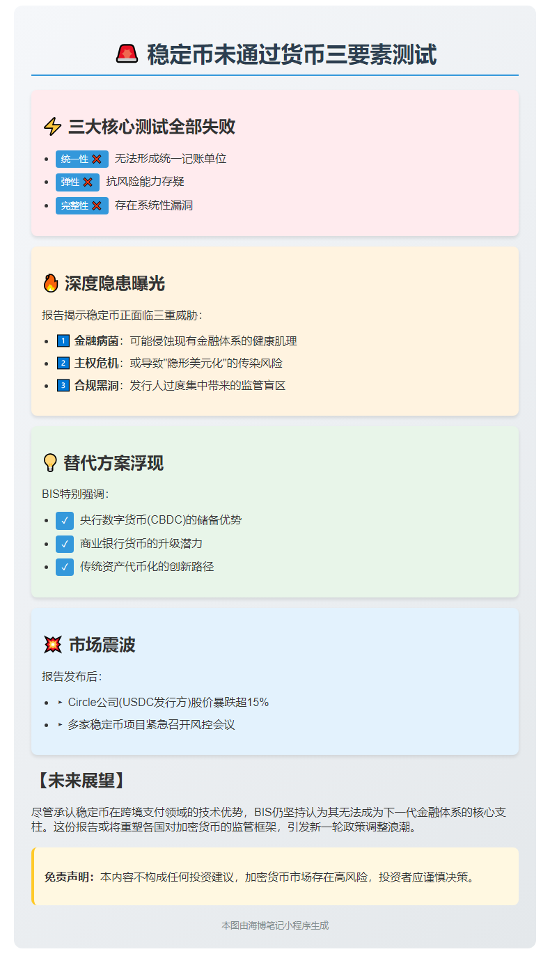 稳定币未通过货币三要素测试