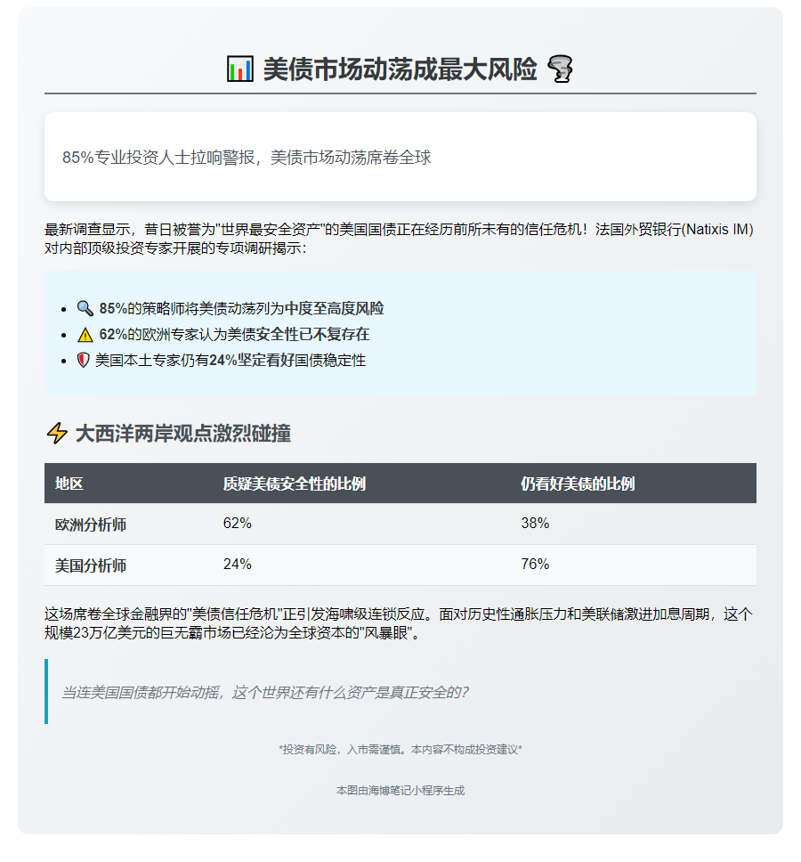 美债市场动荡成最大风险