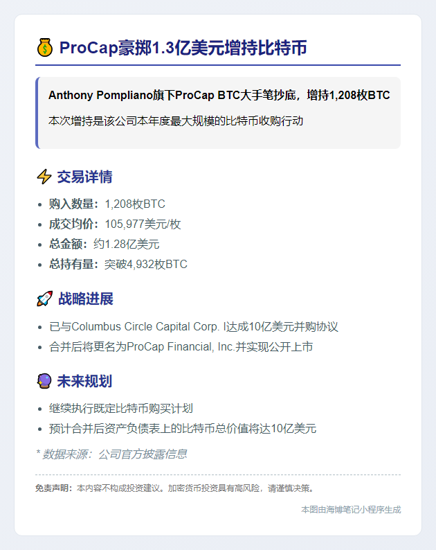 ProCap增持1208枚BTC