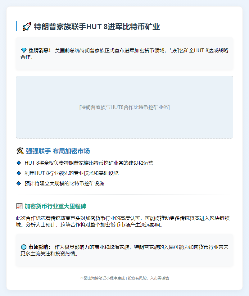 特朗普家族联手HUT 8
