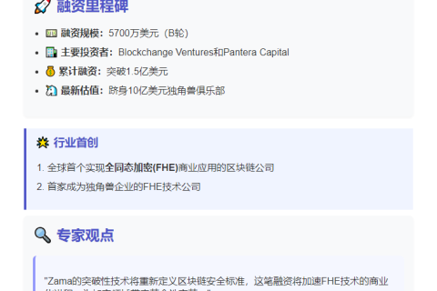 加密公司Zama获5700万美元B轮融资