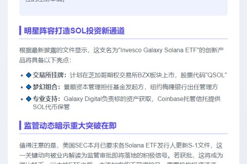 Invesco和Galaxy申请Solana ETF