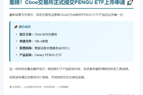 Cboe提交Canary PENGU ETF 19b-4申请